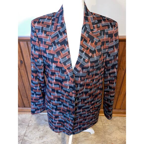 1980 Princeton University‎ 25th Reunion Jacket Blazer Orange Gray Nassau Hall - Picture 1 of 11